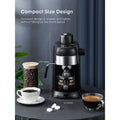 FOHERE Espresso Machine, 3.5 Bar 4 Cup Steam Espresso Machine Cappuccino Maker with Milk Frother