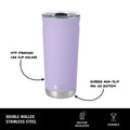 Built Torrent 20 oz Double Wall Insulated Stainless Steel Tumbler, Lavender