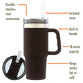 Ozark Trail 18 oz Insulated Stainless-Steel Tumbler with Handle, Black