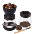 Triple Tree Manual Coffee Grinder with Ceramic Burrs, Hand Coffee Mill with Two Glass Jars(11oz each), Brush and 2 Tablespoon Scoop