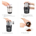 LINKChef Coffee Grinder, Coffee Bean Grinder, Spice Grinder with Stainless Steel Four Blades Perfect for Coffee Beans, Spice, Tea (Black)