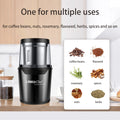 LINKChef Coffee Grinder, Coffee Bean Grinder, Spice Grinder with Stainless Steel Four Blades Perfect for Coffee Beans, Spice, Tea (Black)