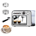 Espresso Machine 20 Bar with Milk Frother, Semi-Automatic Latte & Cappuccino Coffee Maker Duo-cup 33oz/1L Removable Water Tank for Home/Office, 1450W, Stainless Steel