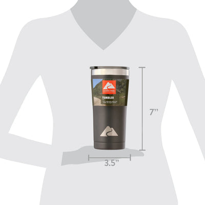 Ozark Trail 22 oz Vacuum-Insulated Stainless Steel Tumble, Black