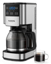 Suodoka 12 Cup Drip Coffee Maker with Glass Carafe, Brew Strength Control & Appointment Setting, Programmable Coffee Machine with Removable Filter Basket, Clear Water Level Reservoir, Black