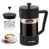 VAVSEA 35oz French Press Coffee Maker, High-Heat Borosilicate Glass Coffee Press for Camping Travel Gifts, Dishwasher Safe, Black