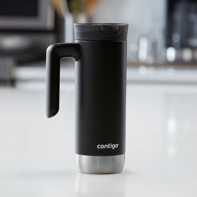 Contigo Huron 2.0 Stainless Steel Travel Mug with SNAPSEAL Lid and Handle in Black, 20 fl oz.