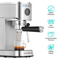 Casabrews 20 Bar Espresso Machine with Milk Frothing System, Stainless Steel, Silver, New