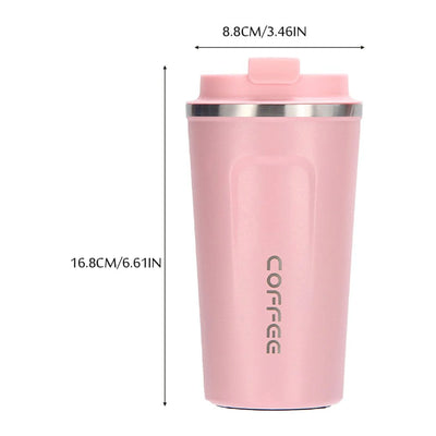 Giyblacko Double Walled Insulated Thermos Travel Mug Insulated Coffee Cup With Leakproof Lid Vacuum Insulation Stainless Steel For Hot And Cold Water Coffee And Tea 510ml