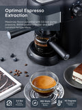 FOHERE Espresso Machine, 3.5 Bar 4 Cup Steam Espresso Machine Cappuccino Maker with Milk Frother